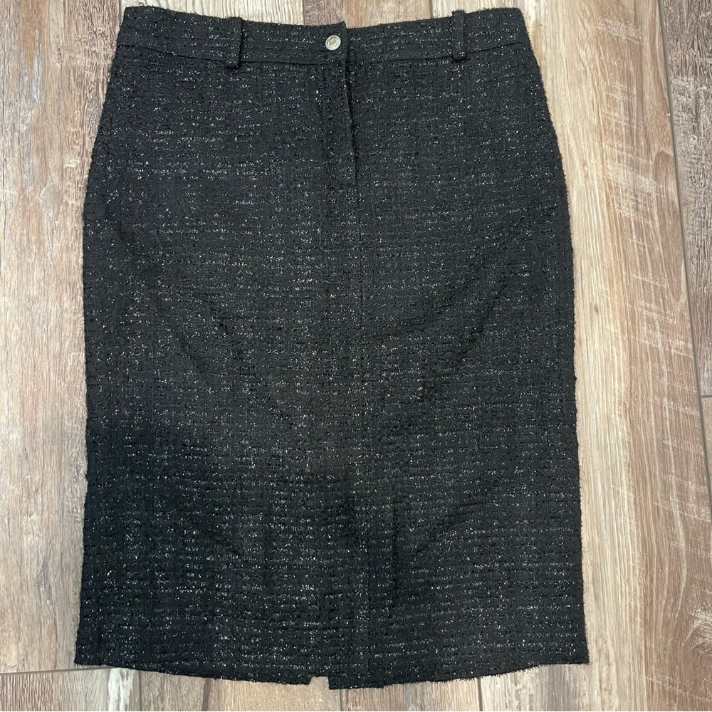 Dior Black Tweed Pencil Skirt